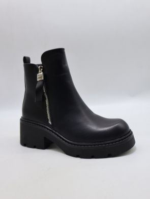 Botki damskie ocieplane na obcasie (36-41) 6080-1 BLACK