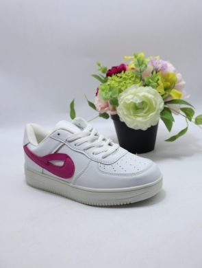 Buty sportowe damskie na płaskim (36-41) DN91-39 WH/FUSHIA