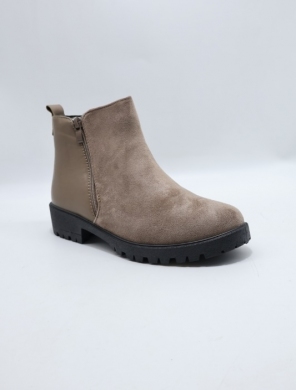 Botki damskie ocieplane na płaskim (36-41) 24006 KHAKI/MIC