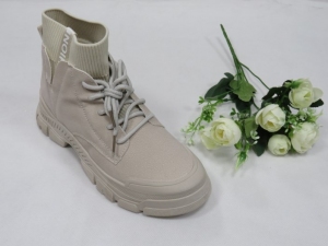 Botki damskie ocieplane na płaskim (36-41) NB569 BEIGE