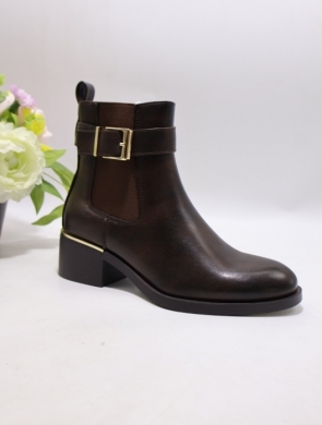Botki damskie ocieplane na obcasie (36-41) C910 BROWN