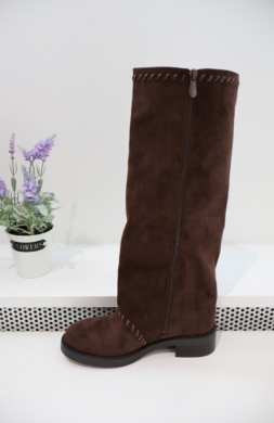 Kozaki damskie na obcasie (36-41) WZ16 BROWN