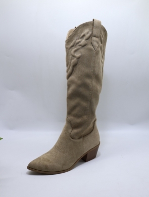 Kozaki damskie na obcasie (36-41) 7678A-1 KHAKI