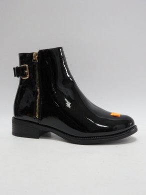Botki damskie ocieplane na płaskim (36-41) W-87 BLACK