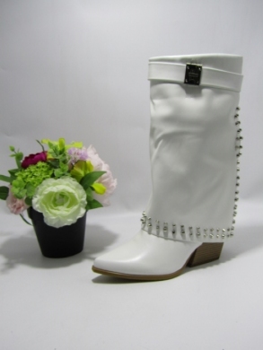 Kozaki damskie na obcasie (36-41) 9658A WHITE