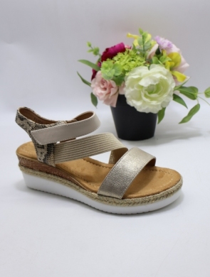 Sandały damskie na koturnie (36-41) F6906 BEIGE