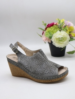 Sandały damskie na koturnie (36-41) 0623 GREY