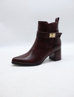 Botki damskie ocieplane na obcasie (36-41) 5839 WINE