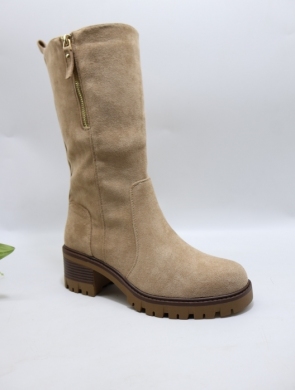 Kozaki damskie ocieplane na obcasie (36-41) LH151 KHAKI