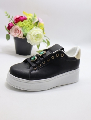 Buty sportowe damskie na płaskim (37-41) 85-968 BLACK