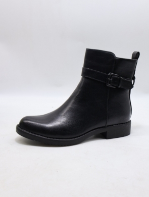 Botki damskie ocieplane na płaskim (36-41) 122003 BLACK