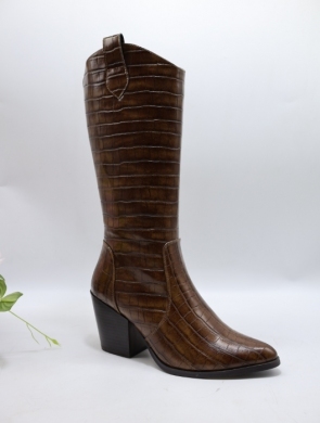 Kozaki damskie ocieplane na obcasie (36-41) 8127-GG BROWN