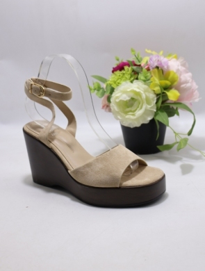 Sandały damskie na koturnie (36-41) BS-22 BEIGE