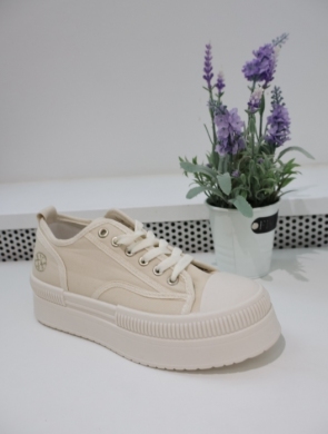 Buty sportowe damskie na płaskim (36-41) 8977 BEIGE