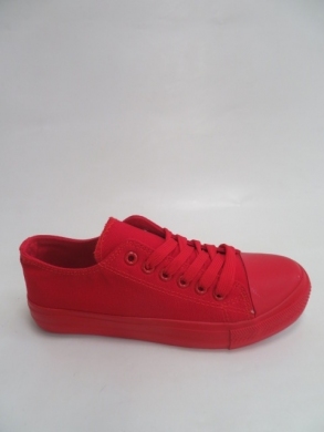 Trampki damskie na płaskim (36-41) 72W-A5 RED/RED