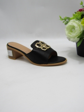 Klapki damskie na obcasie (36-41) 89222D BLACK