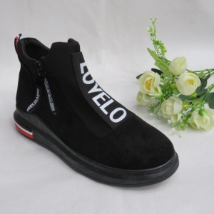 Botki damskie na płaskim (36-41) 6803-21 BLACK/BLACK