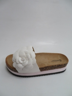 Klapki damskie na płaskim (36-41) SS126 WHITE