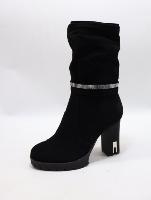 Botki damskie ocieplane na obcasie (36-41) DES625 BLACK