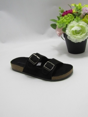 Klapki damskie na płaskim (36-41) 7KL 802 BLACK/BLACK