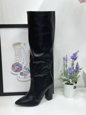 Kozaki damskie ocieplane na obcasie (36-41) KSL671 BLACK