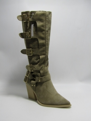 Kozaki damskie na obcasie (36-41) A9591 KHAKI