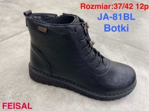 Botki damskie ocieplane na płaskim (37-42) JA-81 BLACK