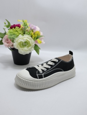 Trampki damskie na płaskim (36-41) YT49 BLACK