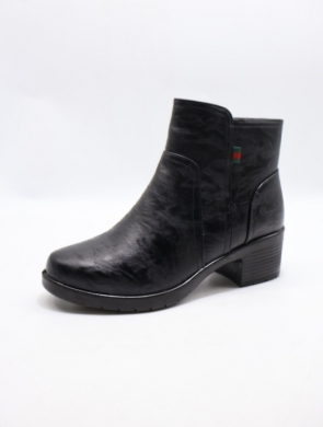 Botki damskie ocieplane na obcasie (36-42) 7126-1 BLACK