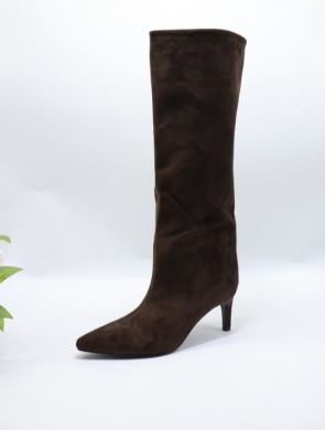 Kozaki damskie ocieplane na szpilce (36-41) LA3123 BROWN