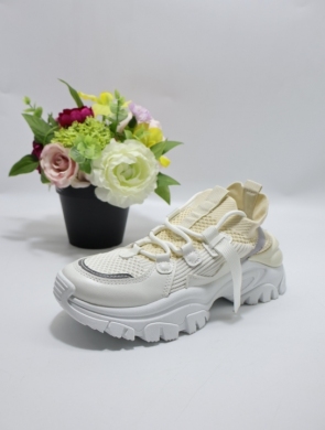 Buty sportowe damskie na płaskim (36-41) 2201B BEIGE
