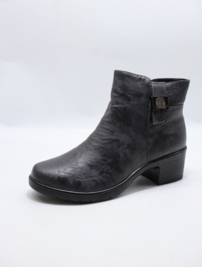 Botki damskie ocieplane na obcasie (36-42) 7123-22 GREY