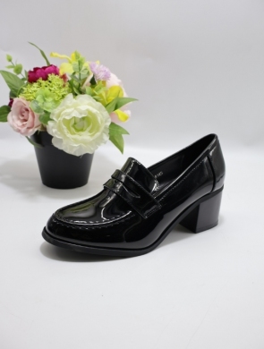 Półbuty damskie na obcasie (36-41) 68145 BL/PATEN
