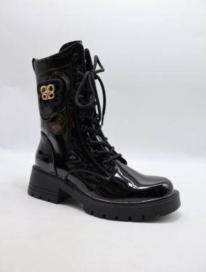 Botki damskie ocieplane na obcasie (36-41) 7017-16 BLACK
