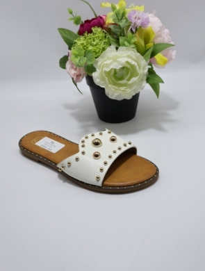 Klapki damskie na płaskim (36-41) CD312 WHITE