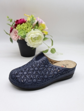 Klapki damskie na koturnie (36-42) 21880-26D.BLUE