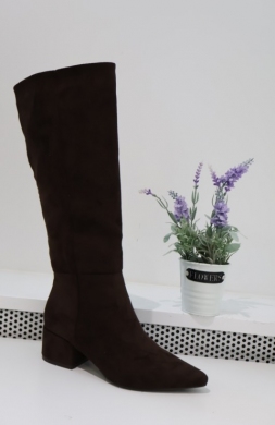 Kozaki damskie na obcasie (36-41) 2593A-1 BROWN