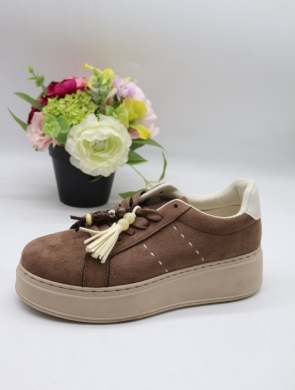 Buty sportowe damskie na płaskim (36-41) B2170 BROWN