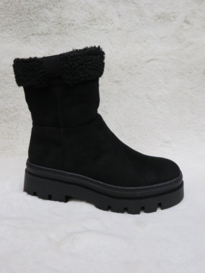 Botki damskie ocieplane na płaskim (36-41) 2203 BLACK