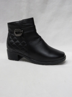 Botki damskie ocieplane na obcasie (37-42) A09 BLACK
