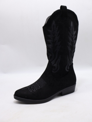 Kozaki damskie na płaskim (36-41) BM58 BLACK