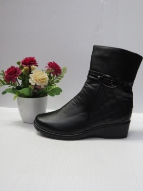 Botki damskie ocieplane na koturnie (37-42) 420-10 BLACK