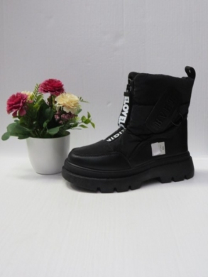 Botki damskie ocieplane na płaskim (36-41) 5707-21 ALLBLACK