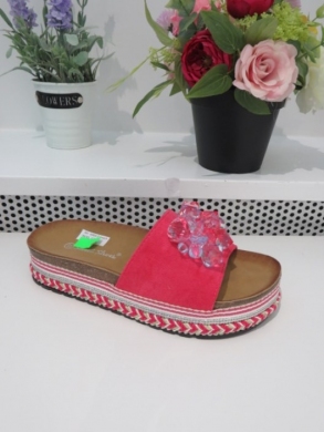 Klapki damskie na koturnie (36-41) 6061-2 PEACH
