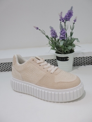 Buty sportowe damskie na płaskim (36-41) LA335P KHAKI