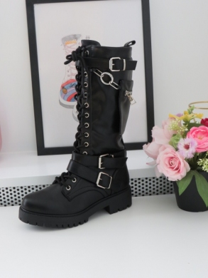 Kozaki damskie na płaskim (36-41) BM387 BLACK