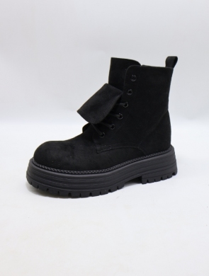 Botki damskie ocieplane na płaskim (36-41) QH7830 BLACK