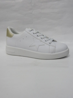 Buty sportowe damskie na płaskim (36-41) E-8 WHITE/GOLD