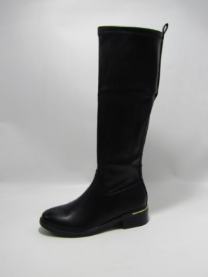 Kozaki damskie ocieplane na płaskim (36-41) W-77 BLACK
