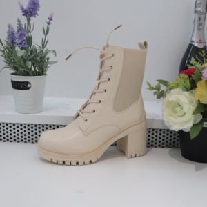 Botki damskie na obcasie (36-41) HB-228 BEIGE